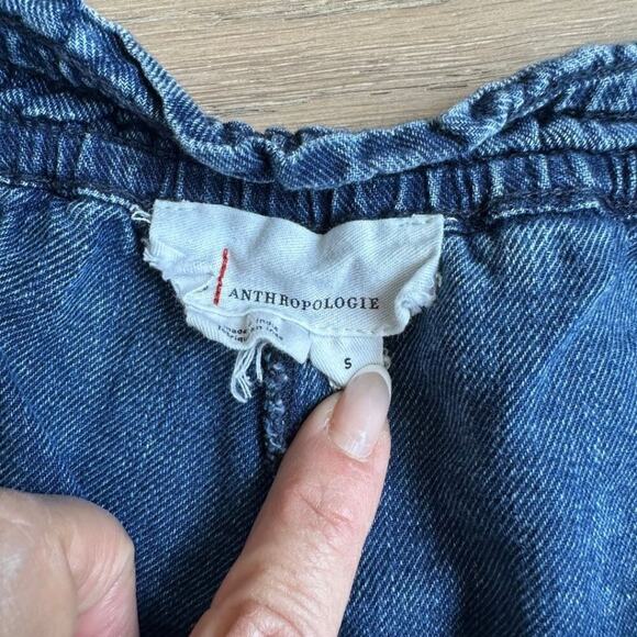 Anthropology Super Light Denim Pull up Shorts Blue S - Picture 3 of 4